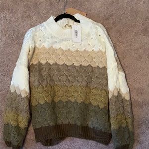 Listicle sweater textured ombré color block